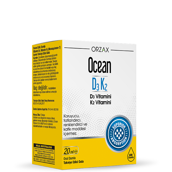 Orzax Ocean D3K2 Vitamin Damla 20 ml